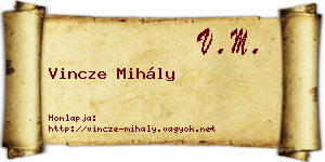 Vincze Mihály névjegykártya